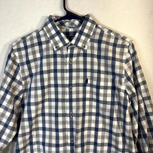 Johnnie-O Hangin' Out‎ Womens Plaid Blue/white Button Shirt Size 16 - Picture 5 of 11
